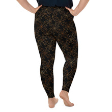 Load image into Gallery viewer, Black/Orange Web Plus Size Leggings
