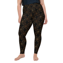 Load image into Gallery viewer, Black/Orange Web Plus Size Leggings
