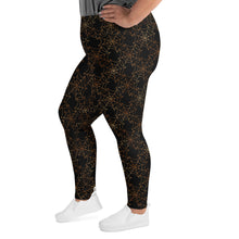 Load image into Gallery viewer, Black/Orange Web Plus Size Leggings
