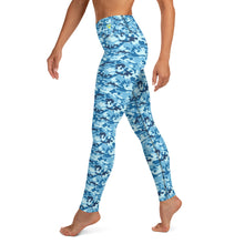 Load image into Gallery viewer, Ice Blue Camo Yoga Leggings
