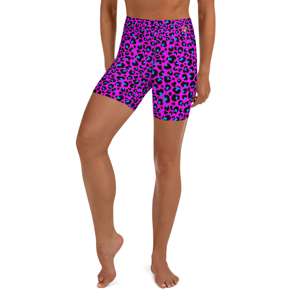 Fuchsia Leopard Yoga Shorts